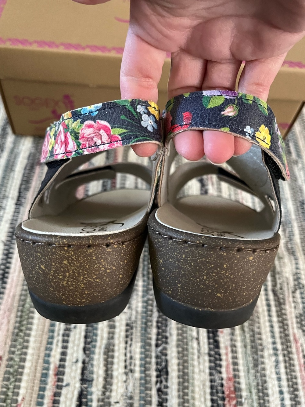 Sogex 1965 Comfort Italian Sandals Anatomic Floral Italy 36 Adjustable Fit Wedge - Picture 9 of 11